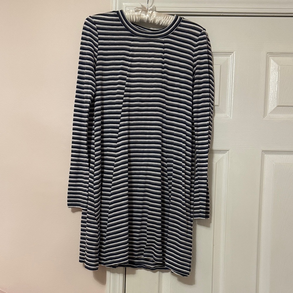 BCBG Striped Long Sleeve Dress
